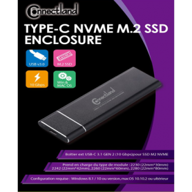 Boitier pour Disque dur Externe M.2 NVME PCI-e USB3.1 Type C