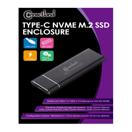 Boîtier SSD M.2 NVMe PCIe - IP67 - USB-C - Boîtiers de disque dur externe