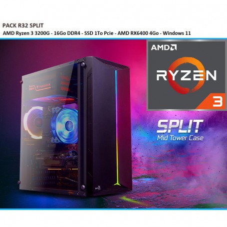 Votre PC GAMER Complet Ryzen 3 avec carte RX6400