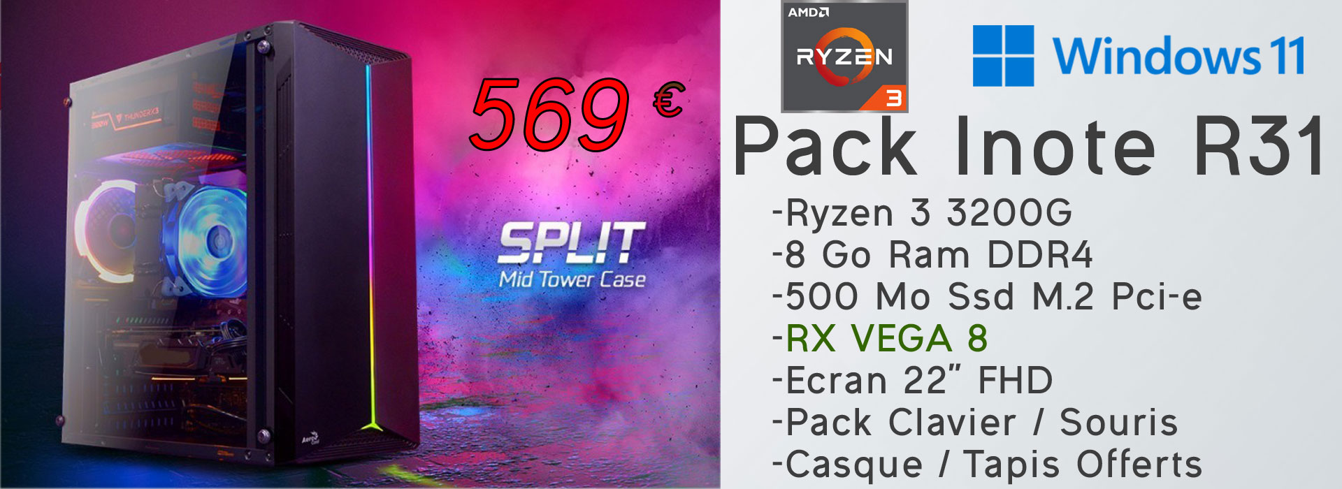 INOTE R31+ PACK PC + ECRAN 22